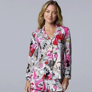 Simply Vera Vera Wang Women’s Cozy Long‑Sleeve Pajama Set (Size Large)